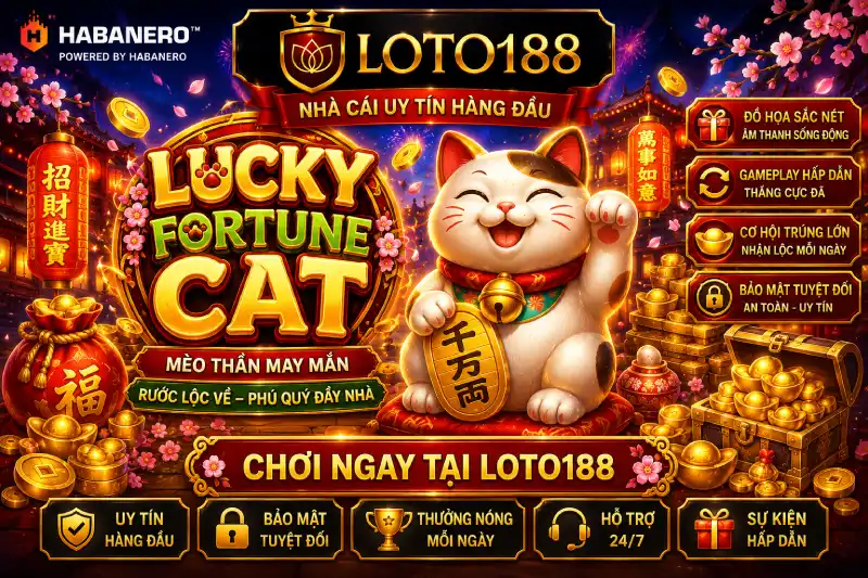 Lucky Fortune Cat Trò Chơi Bùng Nổ Cơ Hội Hấp Dẫn Tại Habanero Loto188